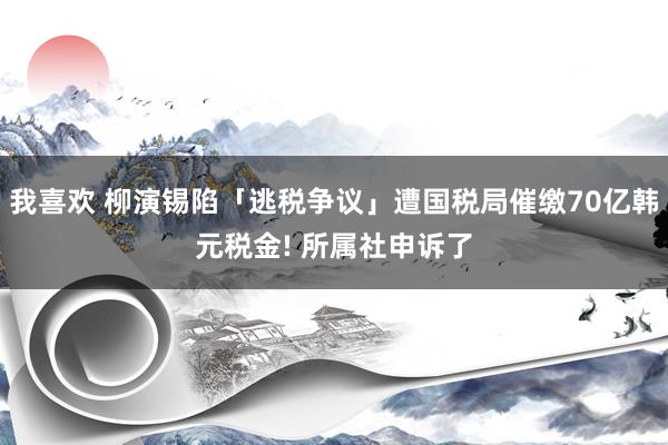 我喜欢 柳演锡陷「逃税争议」遭国税局催缴70亿韩元税金! 所属社申诉了