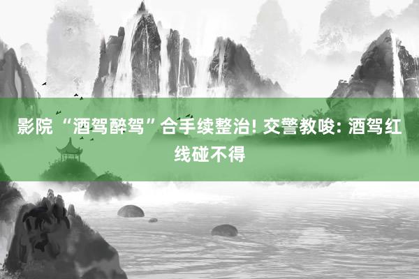 影院 “酒驾醉驾”合手续整治! 交警教唆: 酒驾红线碰不得
